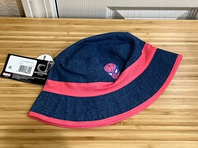 Nuevo Sombrero Cubo Marvel Spiderman Niño Pequeño Azul Denim Berkshire Moda Reversible Foto 1 de 3