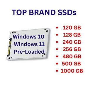 128/256/512/1000 GB SSD Solid State Hard Drive HDD Windows 10/11 Installed