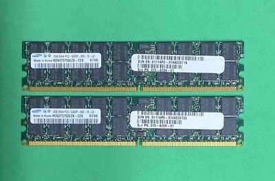 Sun X7802A 4GB (2x 370-6209 2GB) Memory Kit for T1000 T2000 SEKX2C1Z, Tested - Image 1 of 4
