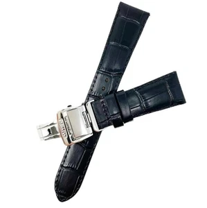 SEIKO Watch Band, Cowhide Calf Leather, Black Belt, D-Buckle, Men's Watch 20mm - Picture 1 of 5
