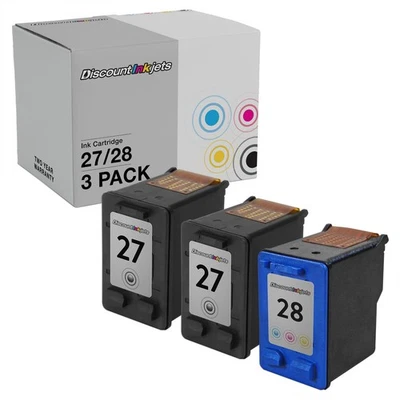 3 #27 #28 per stampante HP C8727AN C8728AN COLORE NERO cartuccia inchiostro Deskjet 3650v - Immagine 1 di 4
