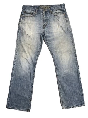Pantalones de mezclilla Y2K American Eagle para hombre 32x32 azul corte bota lavado medio desgastado Foto 1 de 4