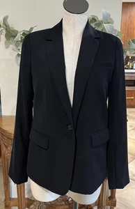 Vince Women 8 Black Lined Single Button Classic Blazer Jacket - Picture 1 of 10