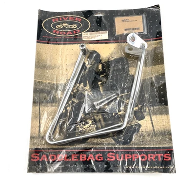 River Road 563840 Chrome Saddlebag Support Brackets 04-13 Harley Sportster XL - Image 1 of 4