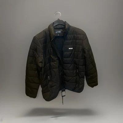 Hugo Boss Puffer Jacket Size Medium Black Mens Full Zip Winter Coat NEW - Image 1 of 4