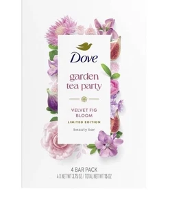 Dove Garden Tea Party Bar Soap - Velvet Fig Bloom Limited Edition, 15oz, 4 Bars - Picture 1 of 6