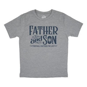 Youth Funny T Shirts Father and Son Football Partners for Life Sarcastic Fathers - Picture 1 of 7