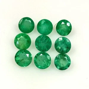 Lote de gemas brillo color verde bonito tamaño 4,5 mm esmeralda natural 3,98 quilates - Imagen 1 de 4