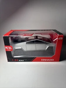 Gray silver Tesla Cybertruck Metal Model 1:32 Xinhaodi Sound Light Open Box - Picture 1 of 4