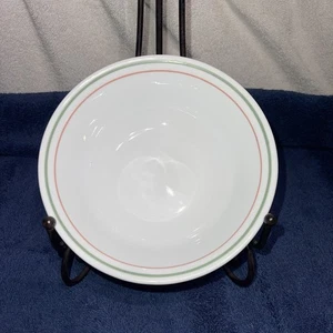 "Cuencos de sopa de cereal Corelle Corning Winter Holly 6,25"" bandas verdes y rojas de colección" - Imagen 1 de 4
