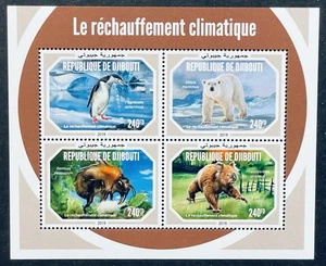 DJIBOUTI GLOBAL WARMING STAMPS SS MNH 2018 WILD ANIMALS KOALA PENGUIN POLAR BEAR - Picture 1 of 1