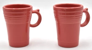 Fiestaware Flamingo Pink Latte Mugs 2 Qty Homer Laughlin Retired 5.5" Tall Mugs - Picture 1 of 11
