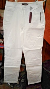 Jeans Amanda Talla 12 corte clásico/piernas cónicas/tiro medio blanco desmin/ultra elástico - Imagen 1 de 12