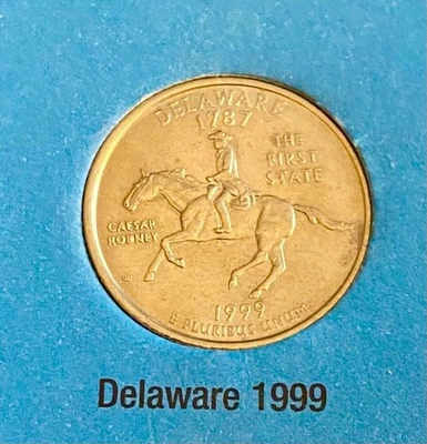 1999 "D" Delaware State Quarter**Mint Strike Error**High Grade**AU**(Rare) - Image 1 of 4