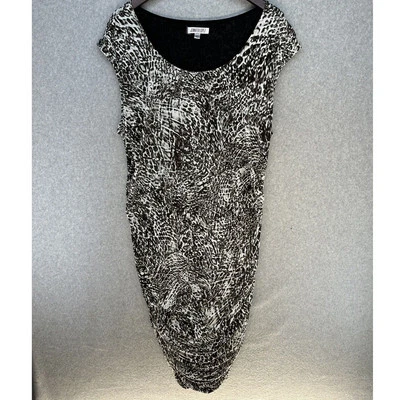 Jennifer Lopez Womens Dress JLo Plus Chaotic Pythonic Ruched Outside Zipper 1X - Image 1 of 4