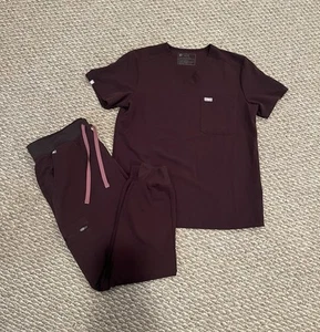 FIGS 2 Piece Set Espresso Small Leon Top Zamora Jogger Pants Large - Picture 1 of 13