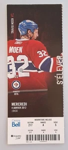 RARE 2012 Montreal Canadiens Ticket LARS ELLER 4 GOALS Carey Price Winnipeg Jets - Picture 1 of 6