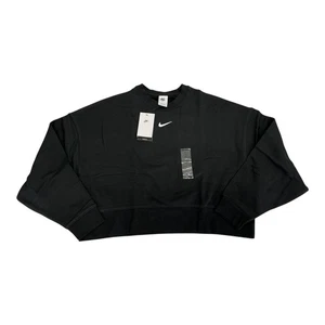 Nike Damen Oversized Fleece Crew Sweatshirt Schwarz Pullover DJ7665-010 - Bild 1 von 4