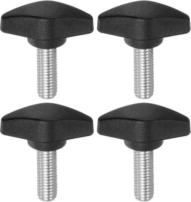 4pcs Tee Wing Knobs Thumb Screws M8 x 20mm Standard Male Thread Plastic T Knobs - Image 1 of 4