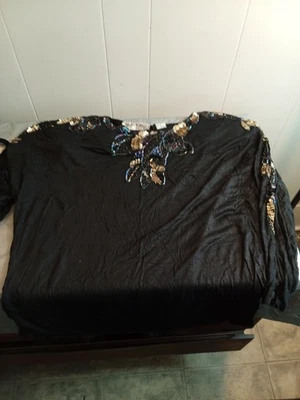 Top de rayón vintage Jane Ashley con cuentas S Foto 1 de 4