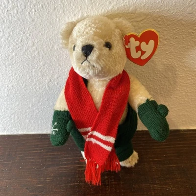 Pantalones verdes bufanda roja retirados Weatherby Bear Ty Attic Treasure #6823 2000 Foto 1 de 4