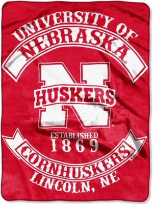 Manta de felpa Nebraska Corn Huskers, 60”x80” - MANTA NCAA cálida y suave Foto 1 de 3