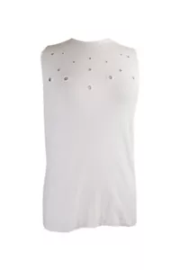 Inc International Concepts White Sleeveless Grommet-Trim Sweater XL - Picture 1 of 3