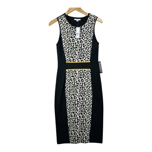 New York &amp; Co Sheath Leopard Print Knee Length Dress size Small Petite ...