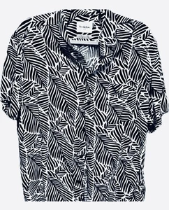 Men’s Hawaiian Leaf Shirt Lapis Blue/White Size L - Picture 1 of 2