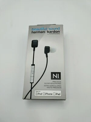 Harman Kardon NI Black In-Ear Precision Headphones Wired Earbuds Open Box - Image 1 of 4