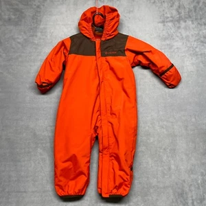 Columbia Buga Baby Snowsuit Boys 18M Orange Brown Long Sleeve Full Zip Hooded - Picture 1 of 10