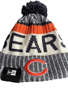 Chicago Bears Tejido Invierno Sombrero Gorro Nueva Era Gorra En Campo Lateral Nuevo Con Etiquetas - Imagen 1 de 4