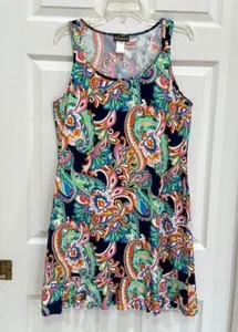 Tommy Bahama Mare Paisley Scoop-Neck Tank Dress Large - Picture 1 of 10