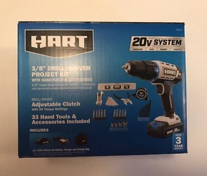 HART 20-Volt Cordless 3/8-inch Drill/Driver Project Kit HPPK01B BRAND NEW  - Picture 1 of 2