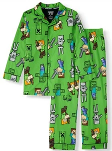 Minecraft 2 PC Long Sleeve Pajama Set Boy Size 8 10/12 - Picture 1 of 1