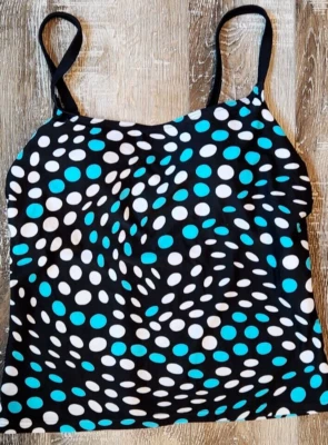 Camiseta tankini para mujer Aqua Couture con estampado de lunares talla 6 Foto 1 de 4
