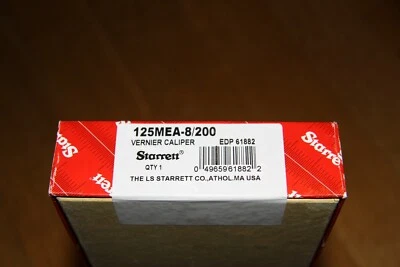STARRETT 125MEA-8/200 Hardened Stainless Steel Vernier Caliper w/Case 8 In/200mm - Image 1 of 2