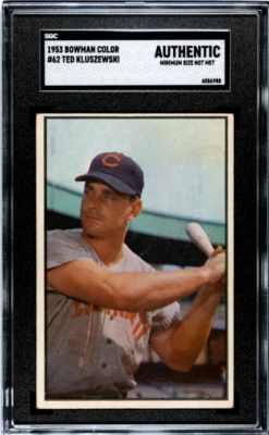 1953 Bowman Color 62 Ted Kluszewski - SGC Authentic *Min Size* HIGH END - Image 1 of 2