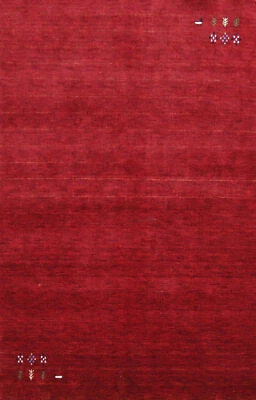 Tribal Handmade Wool Rug Gabbeh Red Carpet 5x8 ft. - Image 1 of 4