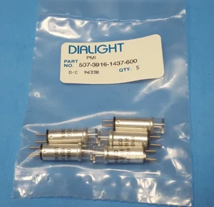 (5 pcs) Panel Light Indicator Lamp, 507-3916-1437-600, Dialight, T-2, Bi-Pin - Picture 1 of 4