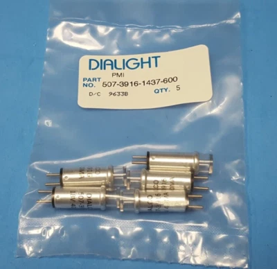 (5 pcs) Panel Light Indicator Lamp, 507-3916-1437-600, Dialight, T-2, Bi-Pin - Image 1 of 4