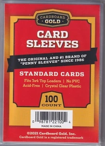 Cardboard Gold CBG Standard Trading Card Soft Sleeves - 100 Pack - Picture 1 of 1