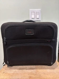 TUMI 26124DH Alpha Black Nylon Compact 2 Wheeled Laptop Bag Carry On Luggage - Picture 1 of 9