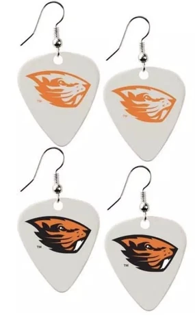 Game Day Pick Wear Guitar Pick Earrings Oregon State Beavers 2 PAIR! Cover