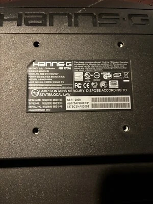 Hb 175a Monitor Hanns LCD Monitor Used Perfect Tested Free Shipping - Image 1 of 4