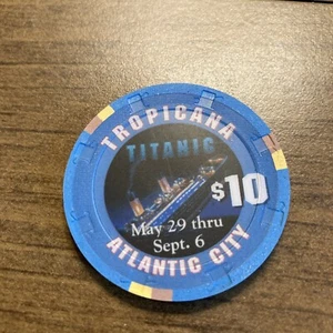 $10 Tropicana Titanic obsolete atlantic city nj  casino chip - Picture 1 of 3