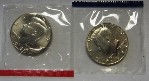 1987-P&D Gem BU Kennedy Half Dollars in Original Mint Cello Packs MINT SET ONLY Cover