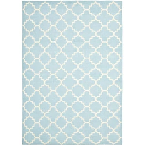 SAFAVIEH Dhurries DHU554B Light Blue / Ivory Rug - Picture 1 of 26