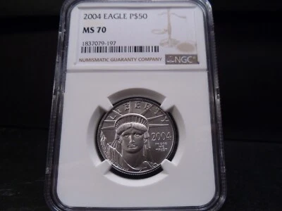 2004 MS70 $50 1/2oz Platinum Eagle NGC Certified Mint Perfect - Image 1 of 4