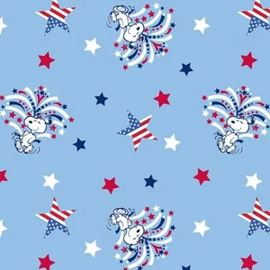 Stoff Peanuts patriotisch Snoopy Stern gesprenkelt kreativ Baumwolle 1/4 Yard 0715 - Bild 1 von 6